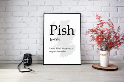 Pish Scottish UNFRAMED PRINT Fun Scots Scotland Slang Definition Room Wall Art